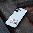 thumbnail image 4 of WIRESTER Shockproof Soft Rubber Cover Case for Apple iPhone 17 6.3" 2025, French Bulldog Dog Lying Down Looking Up On Pale Aqua Background, 4 of 5