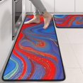 thumbnail image 2 of Kitchen Rugs Sets Of 2,Blue Red Gold Marble Pattern Anti Fatigue Kitchen Mat Rugs Non Slip Washable,Decorative Kitchen Floor Mats for Kitchen,Sink,Laundry,17"x47"+17"x47", 2 of 5