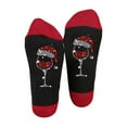 thumbnail image 2 of Lilgiuy Christmas Socks for Men and Women Winter Cotton Red Wine Cup Print Mid Tube Socks Ins Fashion Colored Breathable Socks, 2 of 2
