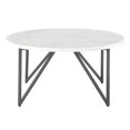 thumbnail image 2 of Bowery Hill Round Marble Top Coffee Table in White, 2 of 10