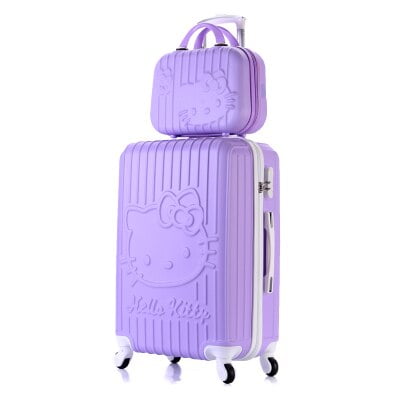 Sanrioed-Equipaje de Hello Kitty para mujer, Maleta de viaje de Anime Kawaii de 20 y 24 pulgadas, con ruedas universales, regalos bonitos