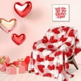 thumbnail image 5 of Valentine''s Day Fuzzy Blanket Pink Red White Heart Throw Blanket 50 x 60 Inch Sweet Love Flannel Blanket for Home Chair Sofa Bed Couch, 5 of 6