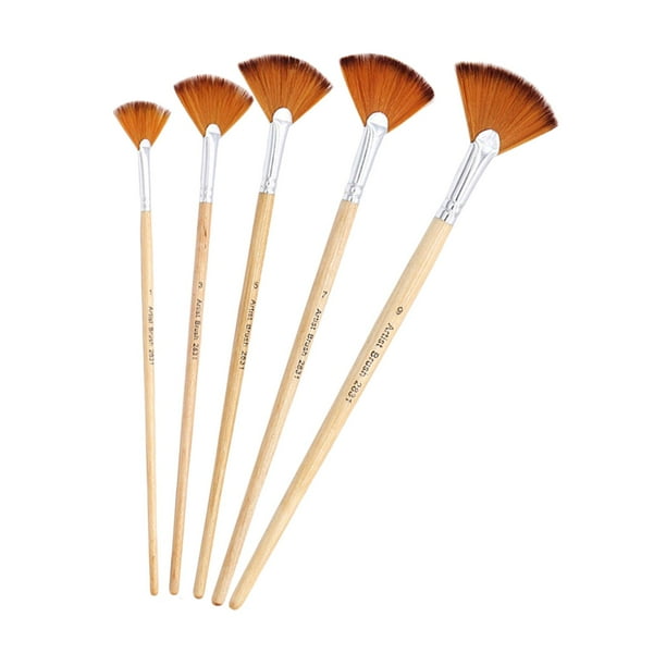 5 Piezas / de Pinceles de Pintura para Ventilador, para Pintura Acrílica, Aceite de Acuarela