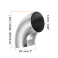 thumbnail image 2 of Uxcell 2 Inch OD 304 Stainless Steel Butt, 2 Pack 90 Degree Elbow Pipe Fitting Bend Welding for Stair Handrail, 2 of 7