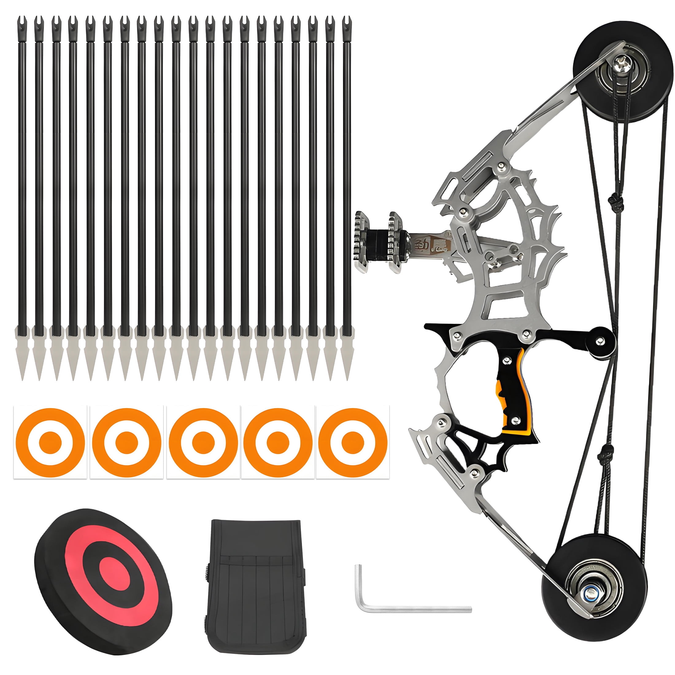 Junior Teens Beginner Real Wood Bow and Arrow Set with Quiver and
