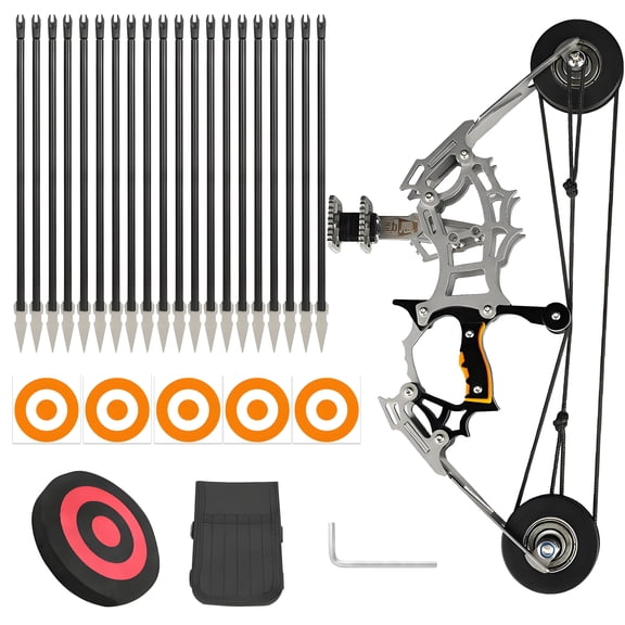 BESTSKY Mini Bow and Arrow Set,Stainless Steel Mini Crossbowk,Archery Bow with Target,Mini Compound Bow for Shooting/Practice Archery Entertainment Fun