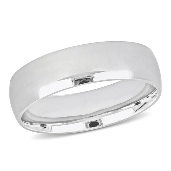 Men's 6mm Polished Finish Wedding Band in 14k White Gold