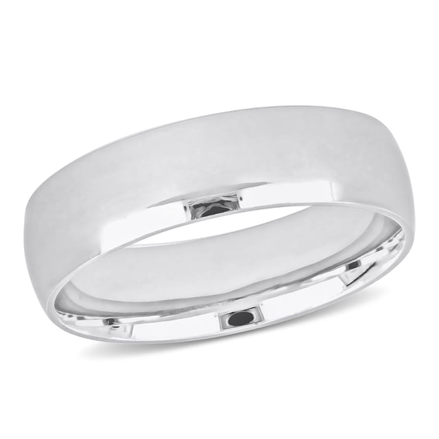 Ladies 6mm Polished Finish Wedding Band in 14k White Gold