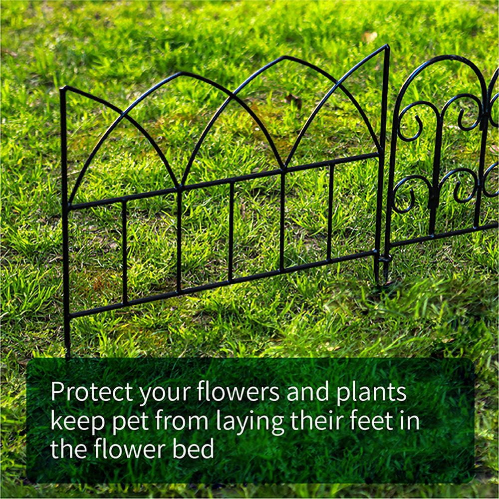 SCENDOR 5 Pack Garden Decorative Fences Panel 18"x16" for Flower Bed Edging Rustproof Dog Fencing for Yard 18 inch