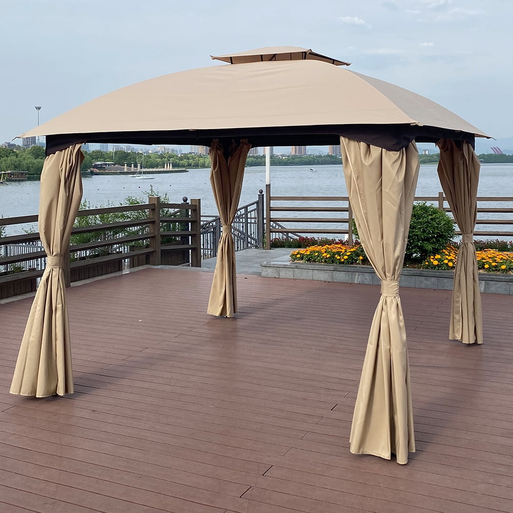 Kadyn 10 x 10 Ft Waterproof Tent, Outdoor Party Tent with Curtains, Outdoor Canopy Tent for Camping BBQ, Khaki Top Kadyn 10 x 10 Ft Waterproof Tent, Outdoor Party Tent with Curtains, Outdoor Canopy Tent for Camping BBQ, Khaki Top