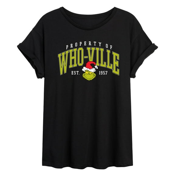 Dr. Seuss - The Grinch - Whoville Collegiate - Women's Oversized Graphic T-Shirt