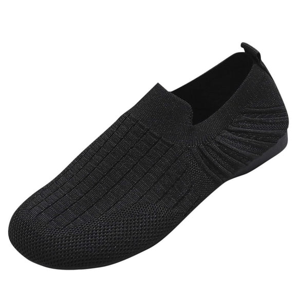 Hopeusnice Flats Shoes for Women Trendy Non-Slip Cloth Materials Summer And Fall Shoes Closed-Toe Sandals Flat Heel Soft Breathable Women's Flats Shoes Round Toe Vacation Shoes Black 43