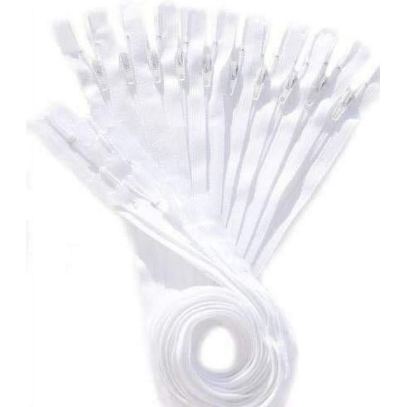 100 YKK White #3 Skirt and Dress Zipper (12" Inches)