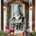 thumbnail image 5 of Beautynvta Christmas Door Cover, 35x71 Inch, Blue Knitted Gnome Door Hanging Wreath Hanging Banner Winter Holiday Background Banner for Front Door Christmas Decorations, 5 of 6
