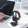 thumbnail image 5 of Soporte Para Auriculares De Escritorio Función De Carga Inalámbrica Negro Metal Estable Antideslizante Soft Top Soporte Universal Para Auriculares Para Teléfono Inteligente De Oficina En Casa Vogacara EL007150-00, 5 of 5