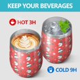 thumbnail image 4 of Christmas 12oz Stainless Steel Insulated Wine Tumbler with Lid and Straw – Double Wall Vacuum Mug for Hot & Cold Drinks, 304 Steel Interior, Sweat-Free Design, 4 of 5