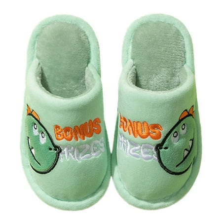 

dmqupv Kid House Shoe Girl Dinosaur Slippers For Girls Boys Slippers Kids Comfy House Fuzzy Princess Slippers Green 28