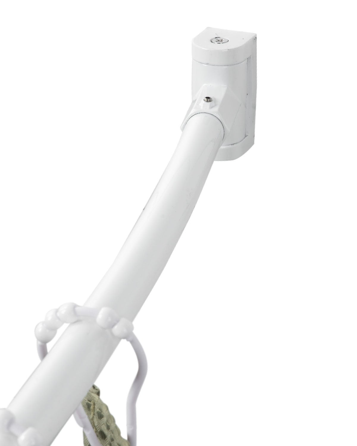 WallMounted Adjustable Curved Shower Rod, White Finish