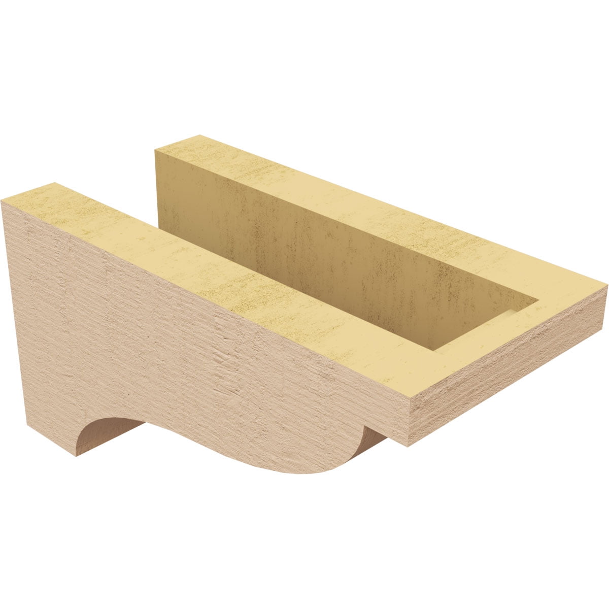 4"W x 8"D x 4"H Wide Garner Rough Cedar Woodgrain TimberThane Corbel, Primed Tan
