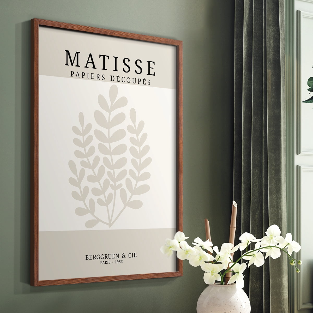 Matisse CDXVI in Brown Solid Wood Framed Print No Nail Hanging