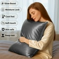thumbnail image 3 of Amay Satin Silk Pillow Case German Size 31x31 Dark Grey Solid Extra Large Pillow Cover in Soft Cooling Satin Smooth & Skin-Friendly – Anti-Frizz Pillowcase for Hair Care & Luxury Sleep, 3 of 6