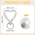 thumbnail image 2 of Ganchos de resorte giratorio Uxcell, gancho de llavero de aleación de zinc, llaveros en forma de corazón 15 piezas, 2 of 6