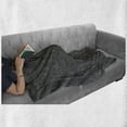 thumbnail image 6 of Fishing Theme Soft Flannel Fleece Throw Blanket, Monochrome Illustration with Hand Drawing Angling and Camping Objects, Cozy Plush for Indoor and Outdoor Use, 50" x 70", White and Grey, by Ambesonne, 6 of 6