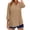 Khaki(Womens Shirts), variant on GUACER Women's 3/4 Sleeve Tops Casual Collared V Neck Blouses Loose Fit Cotton Linen Tunic Shirts for Ladies