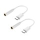 thumbnail image 1 of Adaptador de cable para auriculares USB 3.1 tipo C a 3,5 mm (2 unidades), conector USB-C macho a conector de audio auxiliar hembra de 3,5 mm (blanco), 1 of 5