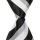 X2 - 15,25 Po Cravate à Glissière - Noir&44; Blanc&44; & Rayures Grises&44; 8-11 – image 1 sur 1