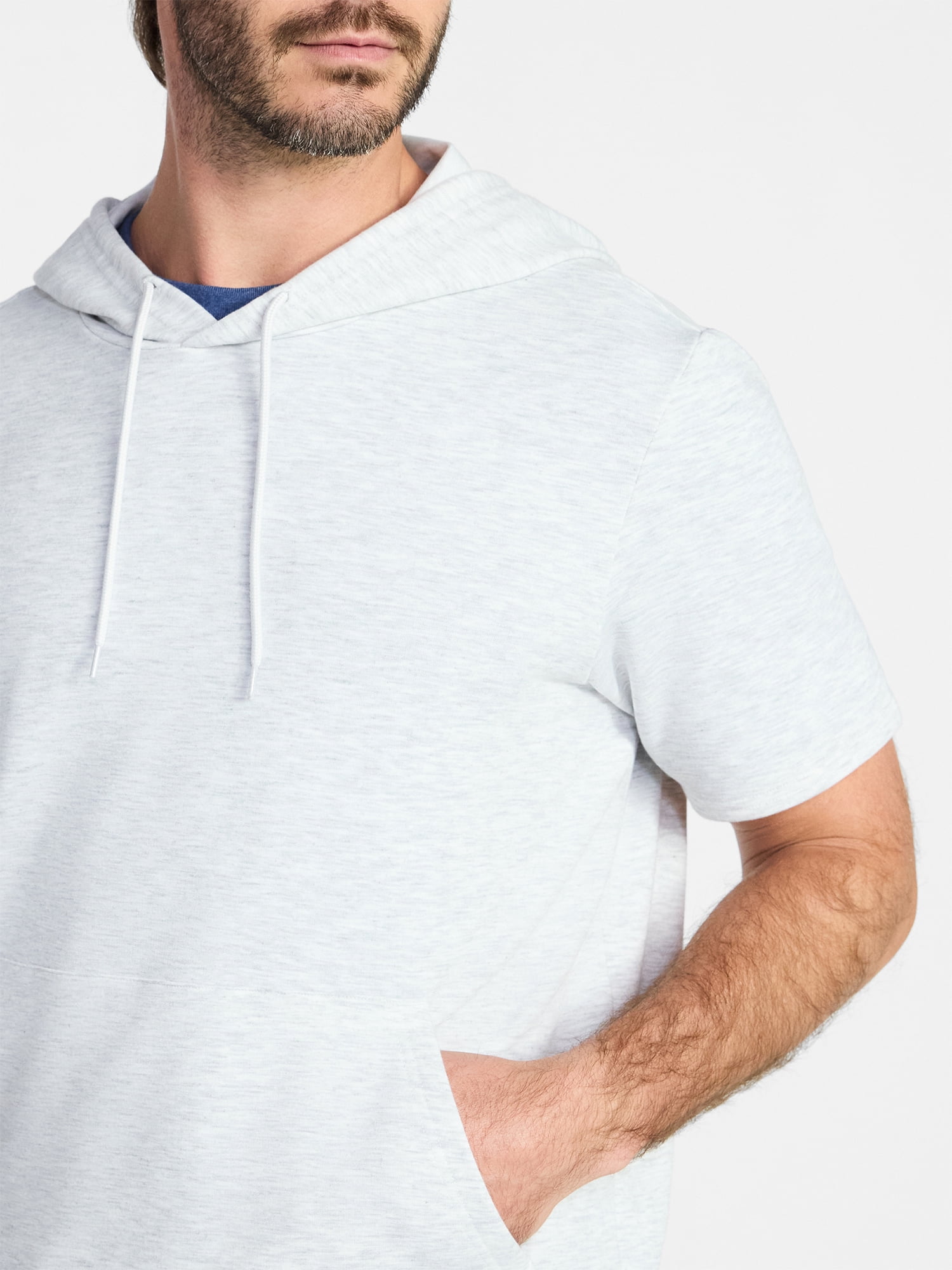 Athletic Works Men's and Big Men's Performance Coach Style Short Sleeve Hoodie Sweatshirt, Sizes XS-5XL