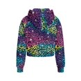 thumbnail image 5 of Chaqlin Colorful Leopard Print Half Zip Sweatshirt for Girls with Pocket Oversize Plus Size Comfy Casual Pullover Soft Loose Top Fall Clothes Size 9-10, 5 of 7