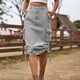 thumbnail image 2 of Falda midi con cordones de denim para mujer: informal, de longitud media, corte A, versátil para primavera/otoño, 2 of 5