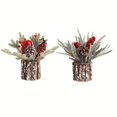 thumbnail image 4 of Lefu Christmas Tree Xmas Flocked PE Frosted Branches Berries Party Home Desktop Decor, 4 of 9