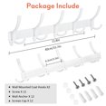 thumbnail image 4 of Optish Coat Rack Wall Mount, 2 Pack Coat Hooks Wall Mounted with 5 Tri Hooks, 16 Inch Heavy Duty Coat Rack to Hang Coats, Hat and Towel, Wall Hooks for Entryway and Bedroom (White), 4 of 7