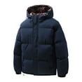 thumbnail image 1 of Winter Warm Thickened Down Jacket Windproof Cold Weather Coat With Hood Outdoor Thermal Insulated For Daily Use, 1 of 3
