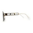 thumbnail image 4 of Curved Top Shield Half Rimless Rectangular Sunglasses Gold Brown, 4 of 4