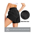 thumbnail image 4 of 5" Athletic Running Shorts for Women with Zipper Pocket Quick Dry High Waisted Gym Workout Shorts with Liner Black L, 4 of 6