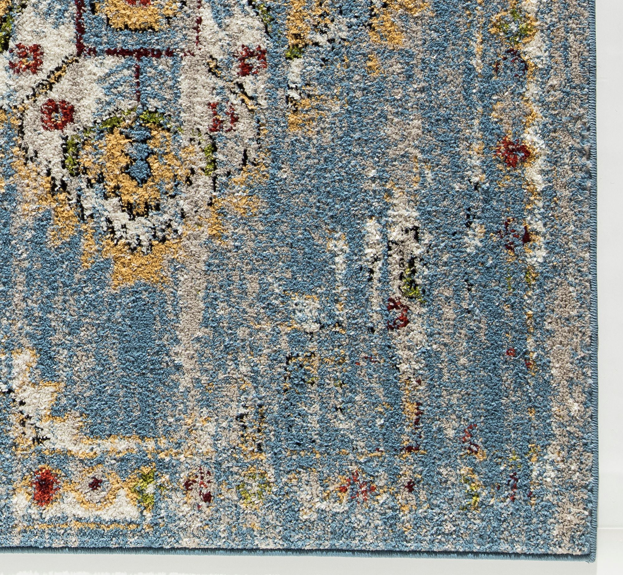 Rugs America Bradford KH40B Lapis Tribal Moroccan blue Area Rug, 5'x7'