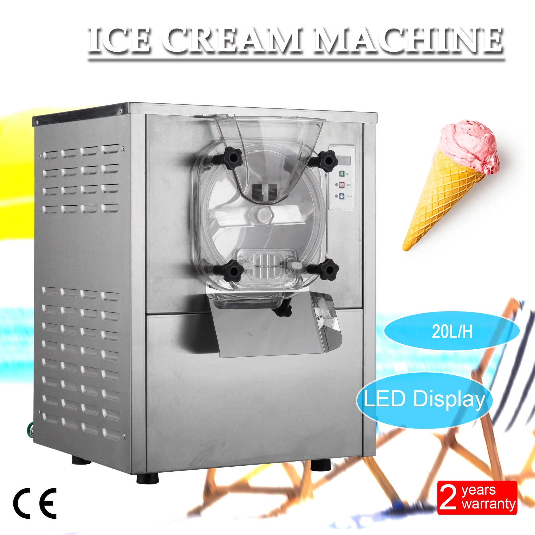 1500W Hard Ice Cream Maker Frozen Ice Cream Making Machine Stainless