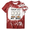 thumbnail image 3 of Women Graphic Tees Cartoon Printed Round Neck Short Sleeve T Shirt Halloween T Shirt Tops, 3 of 4