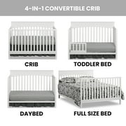 Oxford Baby Harper 4-in-1 Convertible Crib, Snow White, GREENGUARD Gold Certified, Wooden Crib