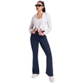 thumbnail image 4 of ValueVibe Flare Leggings for Women High Waisted Stretch Yoga Pants Soft Bootcut Workout Leggings, Navy S, 4 of 7