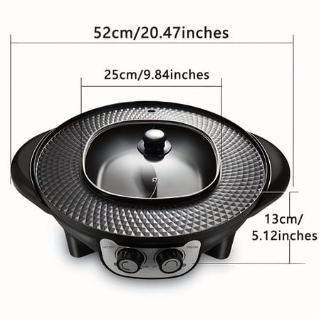 Smokeless Electric BBQ Grill & Hot Pot - Separable Design, Ideal for Home Cooking