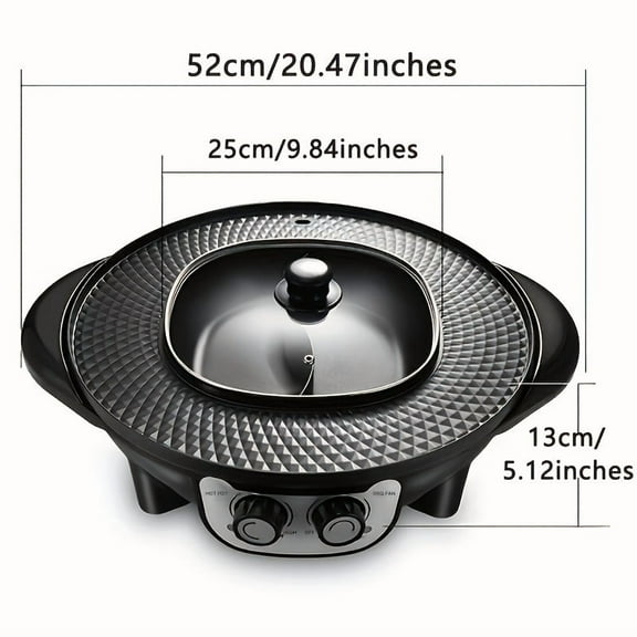 Smokeless Electric BBQ Grill & Hot Pot - Separable Design, Ideal for Home Cooking
