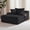 Black, variant on 67" Corduroy Boneless Chaise Sofa for Living Room, 9.9'' Wide Armrest Lounge Chair, Indoor Oversized Sleeper Sofa, Deep Seat, 3 Soft Pillows Sofa Bed, No Assembly Required, Black