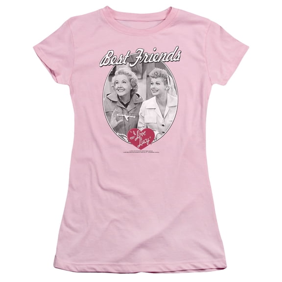 I Love Lucy Best Friends S/S Junior Women's T-Shirt Sheer Pink