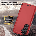 thumbnail image 5 of Entronix Heavy Duty Shockproof Case Designed for Galaxy S24 FE, Triple Layer Full-Body Protection, Red, 5 of 5