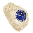 thumbnail image 3 of Charles Raymond Blinged Out Ultimate Gold Hip Hop Royalty Mens Wristwatch w/Easy Reader Roman Numeral Iced out Bright Colored Dial - L0504 (L0504RN Gold Royal Blue), 3 of 3