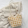 thumbnail image 1 of Bolso Hobo esponjoso para mujer, Bolso tipo cubo peludo de Color en contraste, Bolso de ocio suave para niñas, 1 of 8
